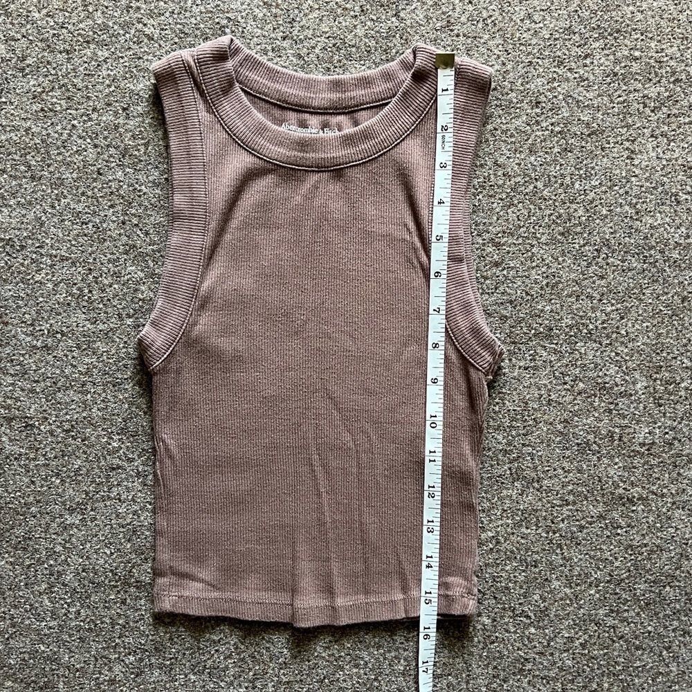 Abercrombie & Fitch Soft AF Rib Cropped Tank Top Basics Essentials Size XXS - Picture 4 of 5